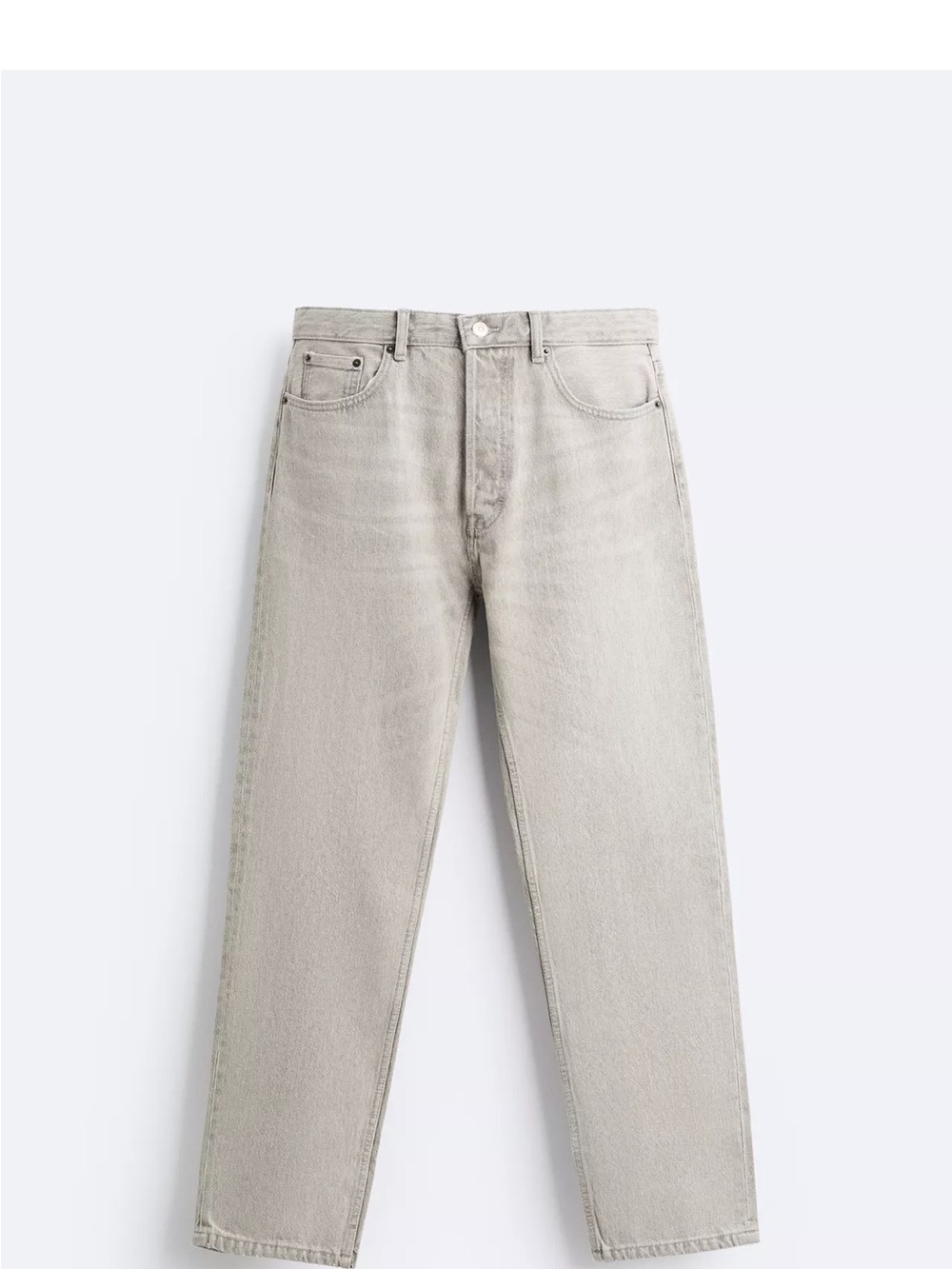 Zara Men's Straight Jeans - Light Beige